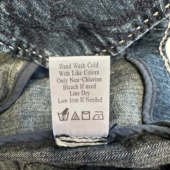 Coldwater Creek Jean Jacket WMNS 12 Dark Wash Denim Button Up Embroidered Pocket - Picture 7 of 7